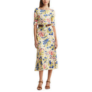 Lauren Ralph Lauren Floral Stretch Cotton Midi Dress